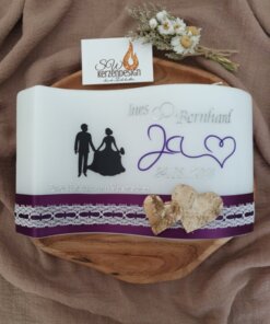 Hochzeitskerze "Welle JA Silhouette"