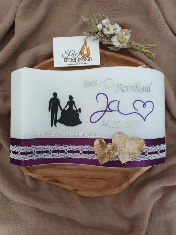 Hochzeitskerze "Welle JA Silhouette"