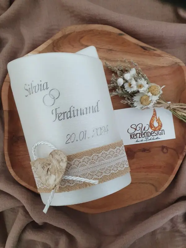 Hochzeitskerze Ellipse "vintage"