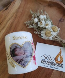 Gastgeschenk "Blumenranke" 8x6cm mit Foto