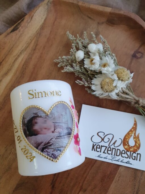 Gastgeschenk "Blumenranke" 8x6cm mit Foto