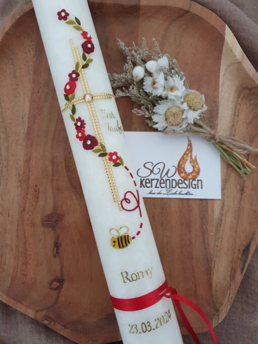 Taufkerze "Biene" HOLZ – Bild 4
