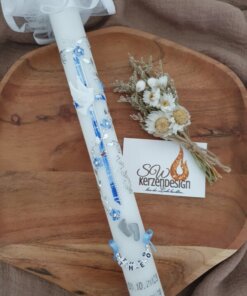 Taufkerze "Blumenranke verschnörkelt"