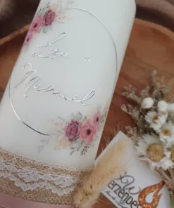 Alternative view of Hochzeitskerze "Blumenkranz" 25x8cm