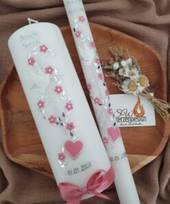 Tauf-Set "Blumenranke mit Herz"