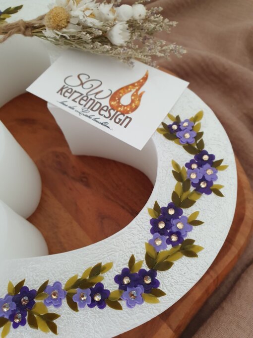 Hochzeitskerze Doppelherzform "Blumenranke" – Bild 4