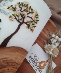 Alternative view of Hochzeitskerze "Lebensbaum auf Holz"