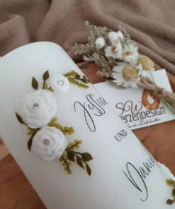 Alternative view of Hochzeitskerze "Rosenkranz" 25x8cm