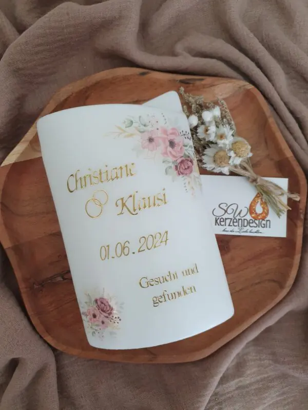 Hochzeitskerze "Blüten elegant"