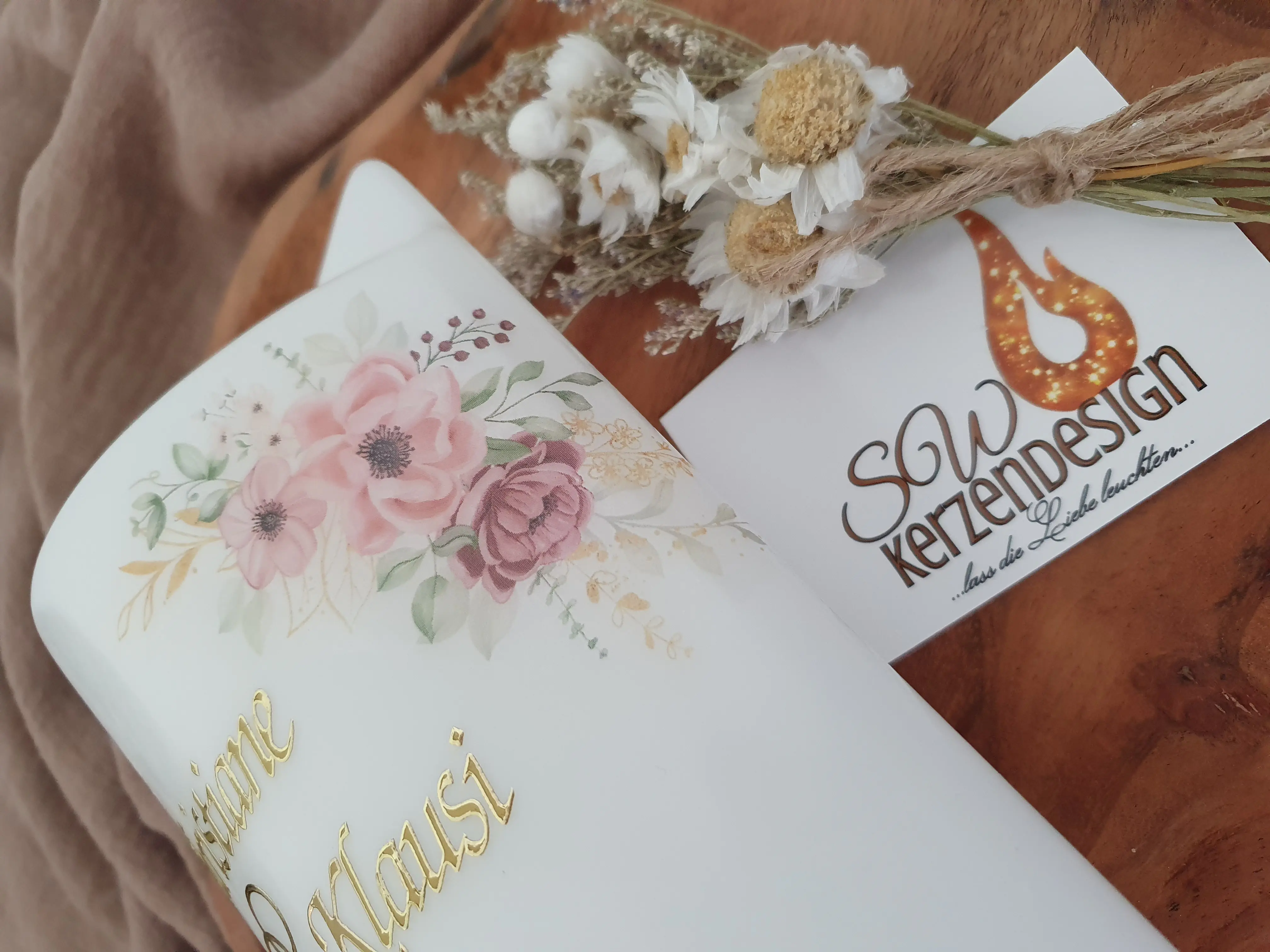 Alternative view of Hochzeitskerze "Blüten elegant"