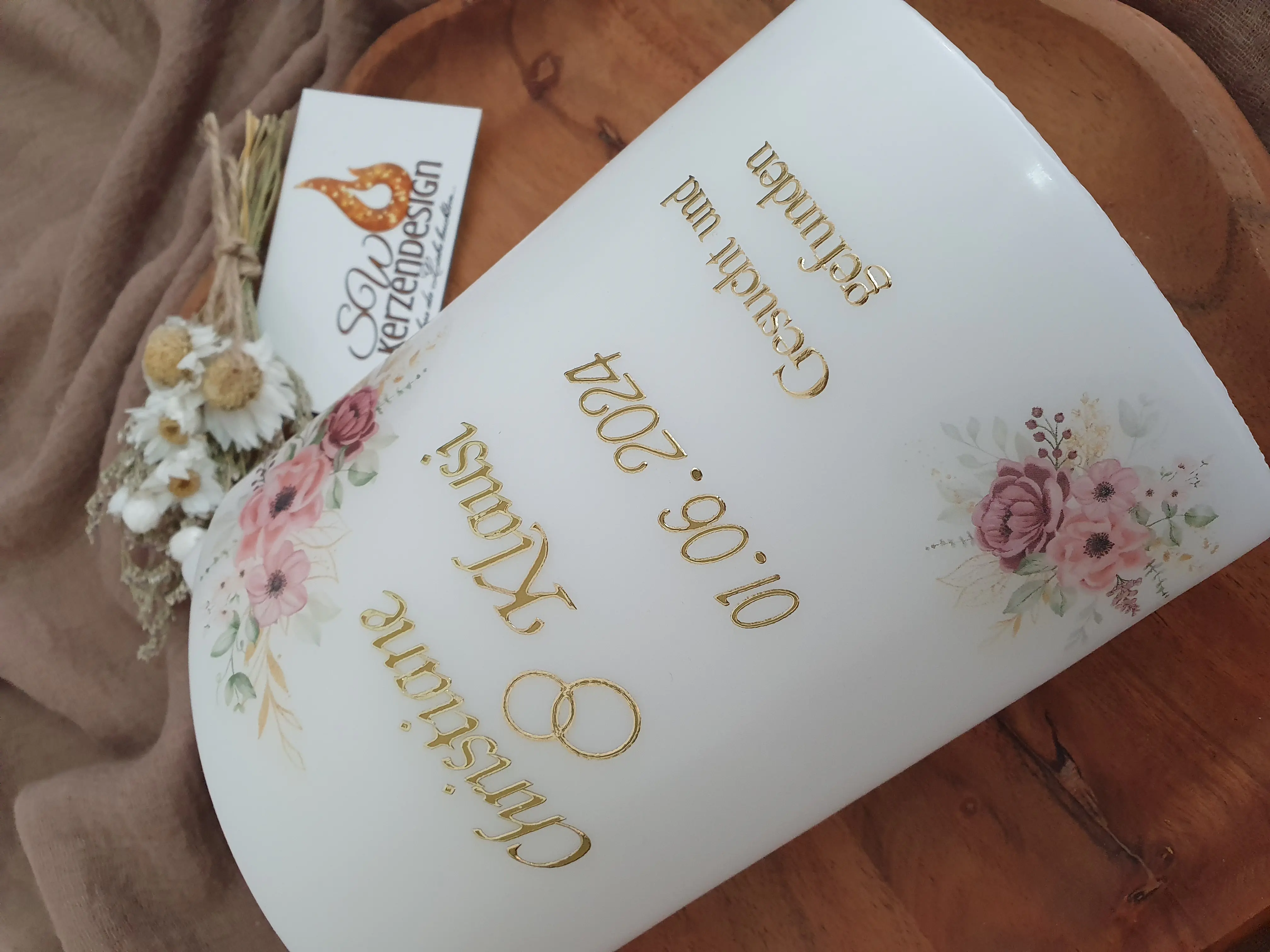 Hochzeitskerze "Blüten elegant" – Bild 3