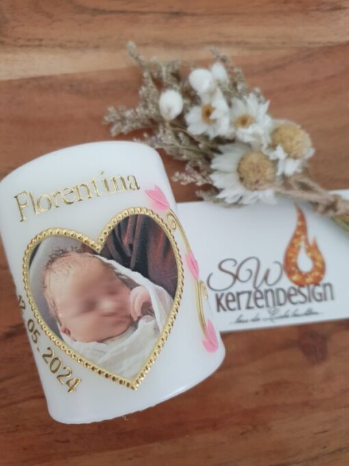 Gastgeschenk "Blätterranke elegant" 8x6cm mit Foto