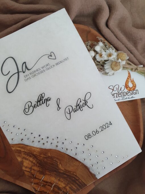 Hochzeitskerze "Strasssteine" – Bild 3