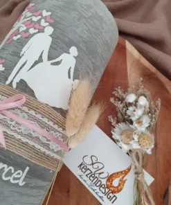 Alternative view of Hochzeitskerze rustik "Lebensbaum mit Silhouette"