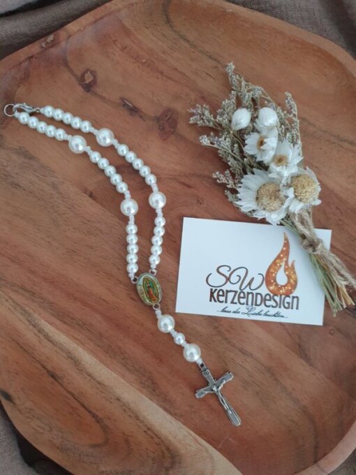 Rosenkranz "weiß" groß