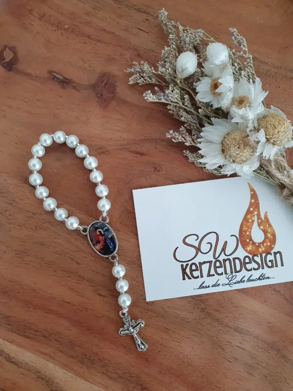 Rosenkranz "weiß" klein