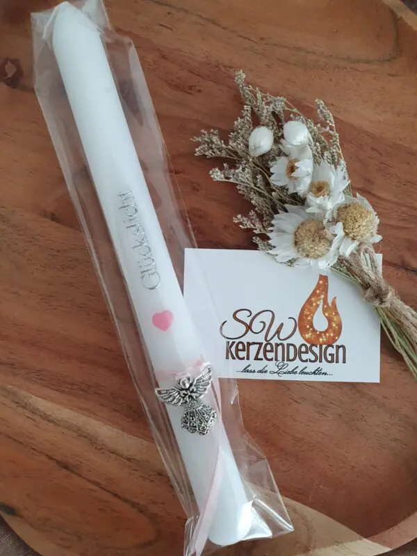 Kerze "Glückslicht rosa"