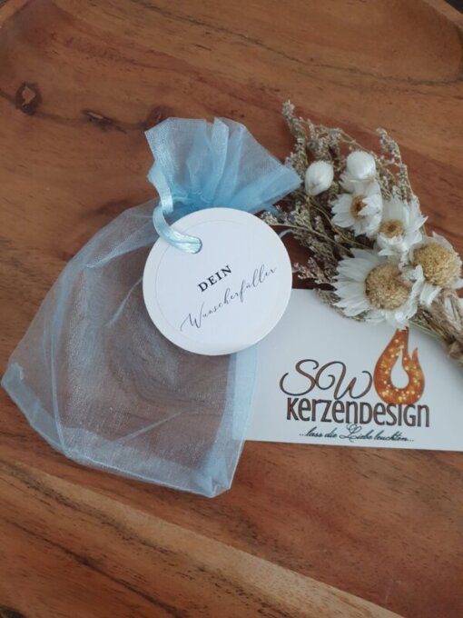 Organzabeutel "Wunscherfüller" blau