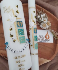 Tauf-Set "Blumenranke mit Taufsymbole elegnat"