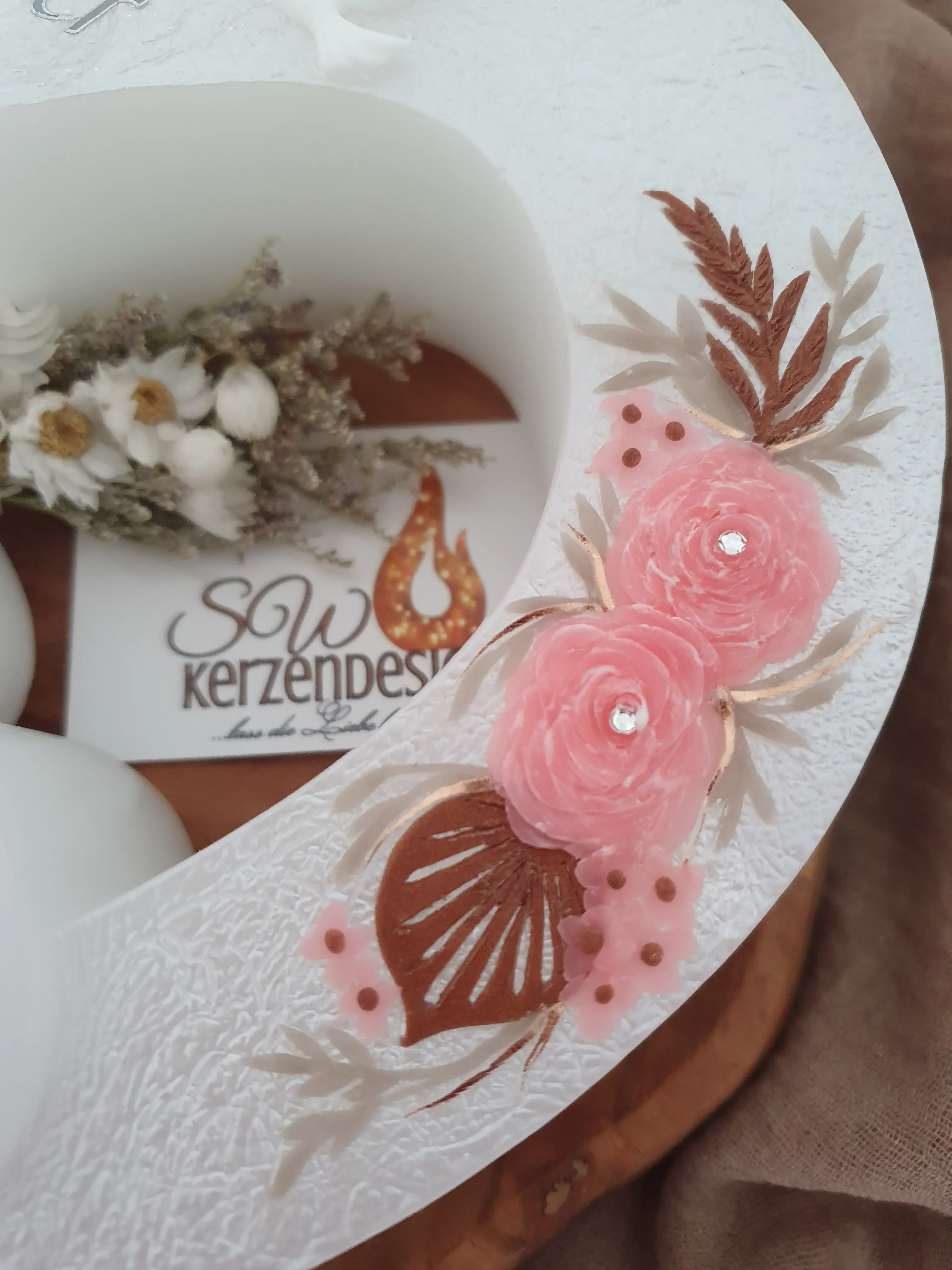 Hochzeitskerze Doppelherzform – Bild 7