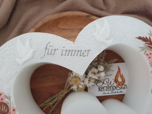 Hochzeitskerze Doppelherzform – Bild 6