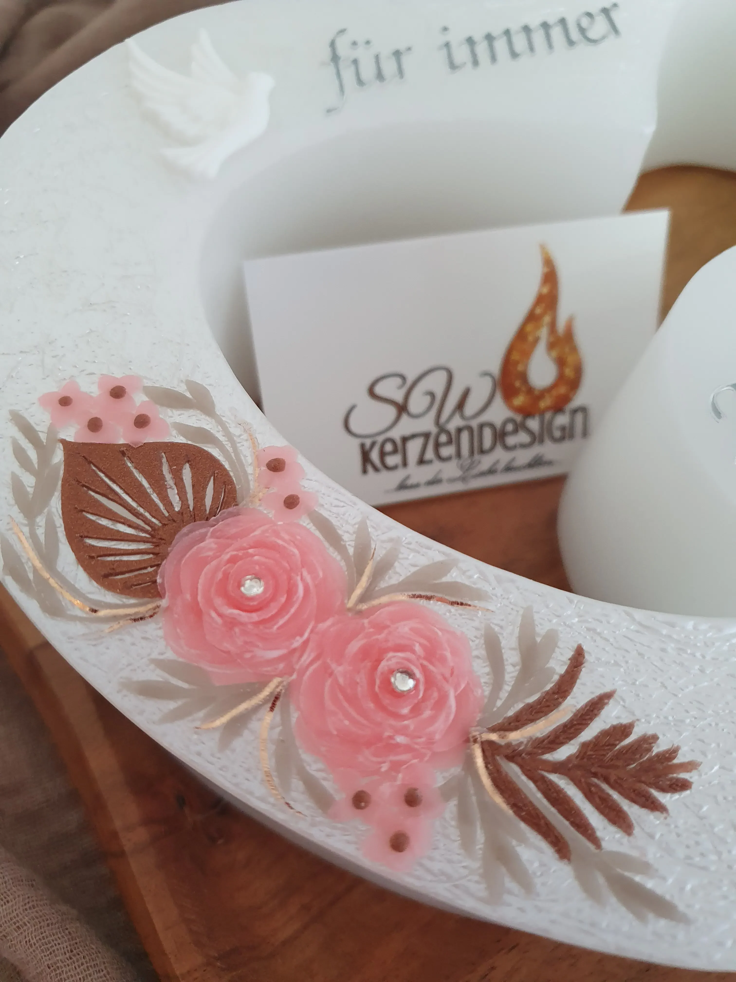 Hochzeitskerze Doppelherzform – Bild 4