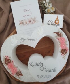 Hochzeitskerze Doppelherzform