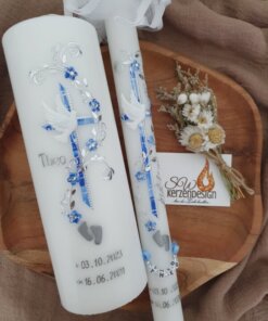 Tauf-Set "Babyfüße Blumenranke"