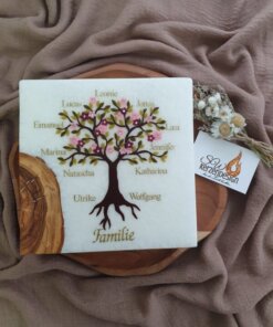 Lebensbaumkerze "Family Holz"