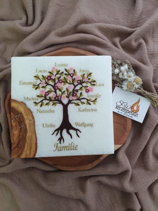 Lebensbaumkerze "Family Holz"
