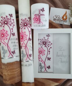 3er-Set Taufe "Pusteblume" HOLZ