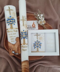 3er-Set Taufe HOLZ "Lebensbaum-Sonne"