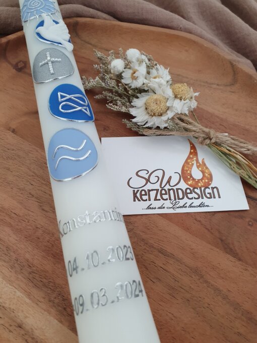 Taufkerze "Taufsymbole rund" – Bild 4