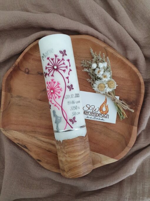 Tischkerze "Pusteblume" HOLZ