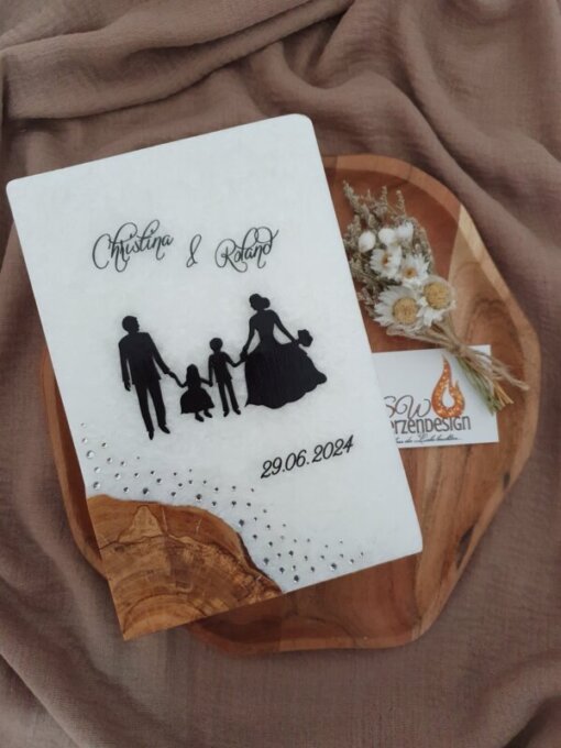 Hochzeitskerze "Strasssteine Silhouette"