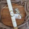 Taufkerze "Blätterkranz" HOLZ