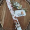 Taufkerze "Blumenranke mit Taufsymbole und Rehlein"
