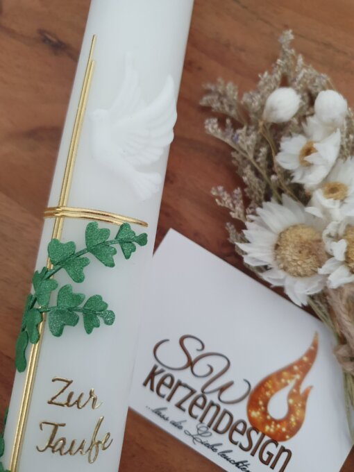Taufkerze "Eukalyptus" – Bild 4