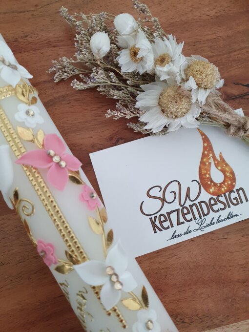 Tauf-Set "3D Schmetterlinge Blumenranke" – Bild 4
