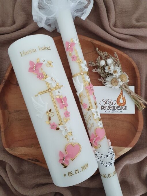 Tauf-Set "3D Schmetterlinge Blumenranke"